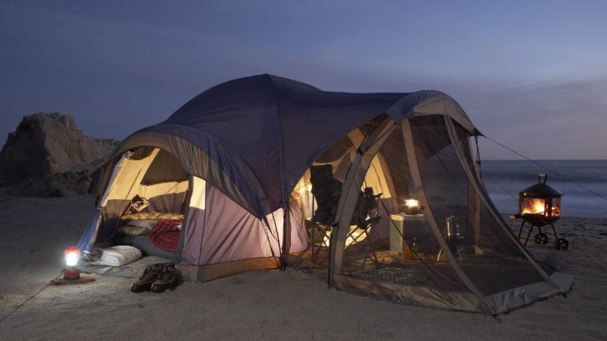 KOMCLUB Pali Tenda Campeggio Accessori per Tende da Campeggio Pali da Campeggio in Acciaio Inox Pali di Supporto in Telone Pieghevole Tenda Supporto Palo 240 cm 2 Insiemi con Borsa di Stoccaggio 